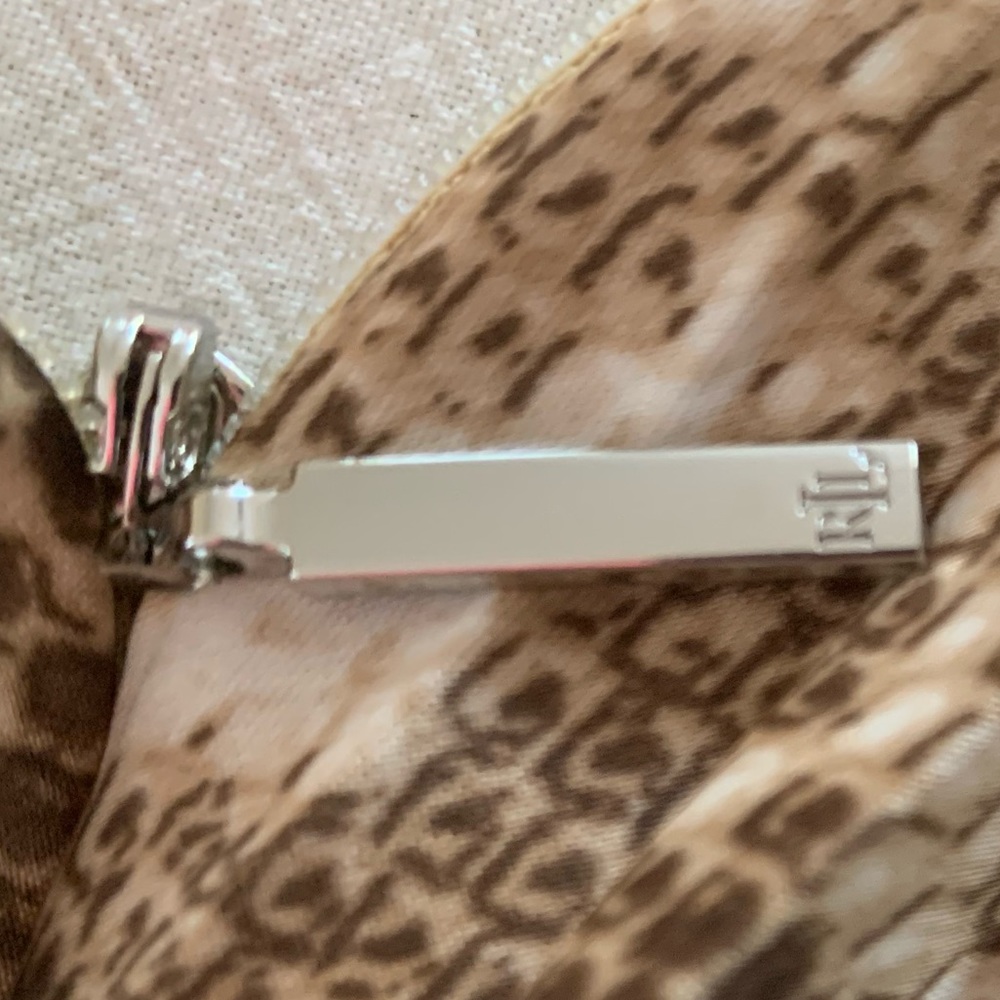 FINAL PRICE NWT Ralph Lauren Skirt: Brown Snake Print, Pleated Knee-Length Zip 8 - Picture 10 of 10